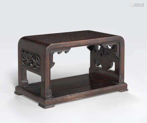 A carved zitan stand 18th/19th century