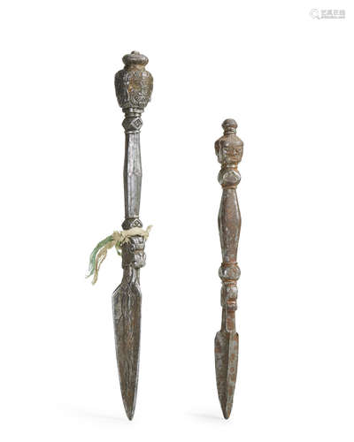 Two iron purbhas Tibet, circa 14th century