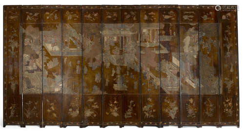 A twelve-panel coromandel lacquer screen 18th century