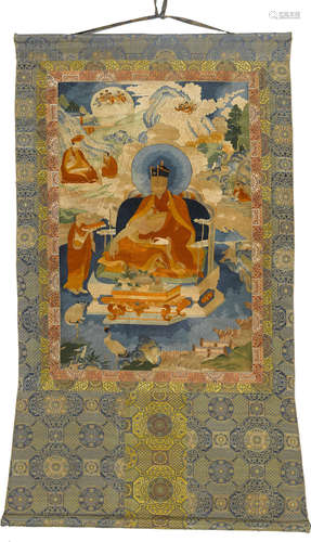 An embroidered thangka of a Karmapa 19th/20th century