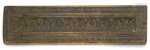 A lacquered wood manuscript cover Tibet, circa 13th century