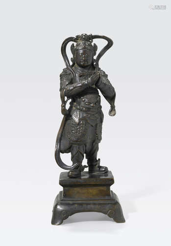 A cast bronze figure of Weituo 17th century