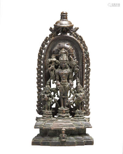 A copper alloy shrine of Vishnu Northeastern India, Pala period, circa 12th century