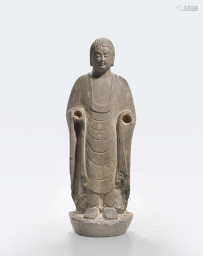 A rare carved stone figure of the Buddha Northern Qi Period (550-577) CE