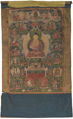 A thangka of Shakyamuni Qing dynasty, 18th century