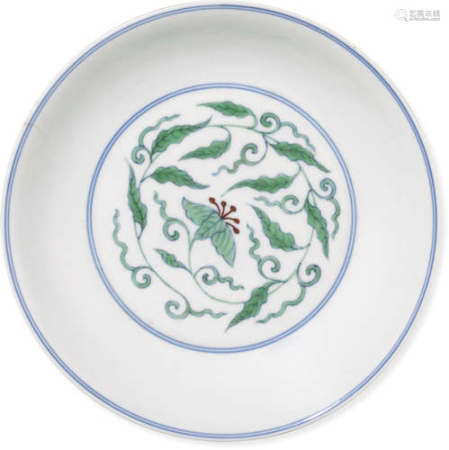 A doucai and anhua-decorated dish Chenghua mark, Yongzheng period