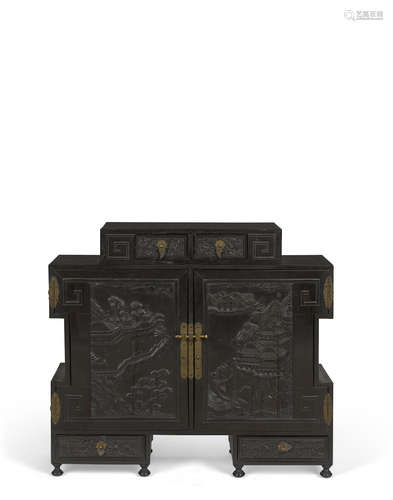 A hongmu cabinet Late 19th century