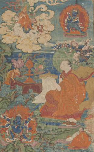 A thangka of an arhat Tibet, 18th/19th century