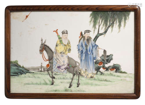 Two porcelain plaques Late Qing/Republic period