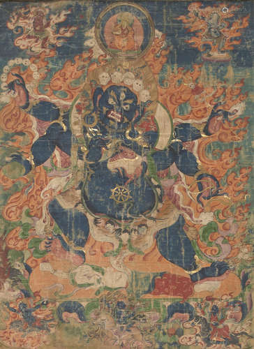 A thangka of Mahakala Tibet, 18th century