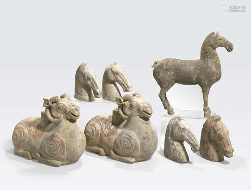 A group of Han style pottery animas