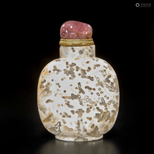 A macaroni agate snuff bottle 1800-1880