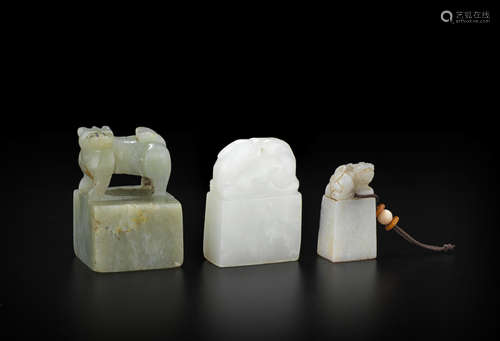 A group of three jade seals