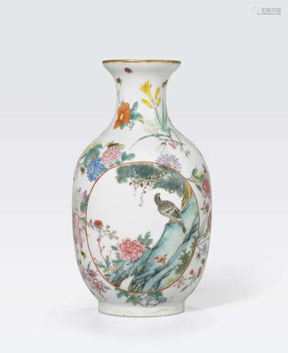 A famille rose enameled baluster vase Republic period