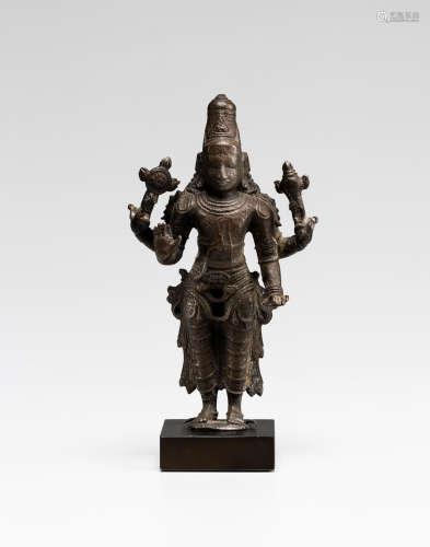 A copper alloy figure of Vishnu South India, circa 15th century