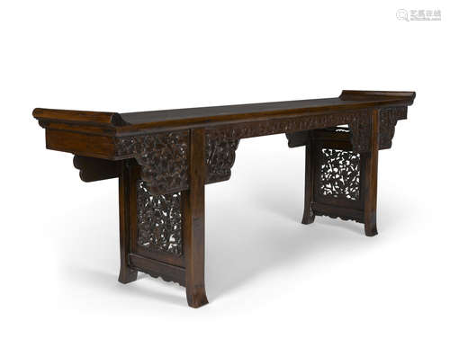 A large hardwood altar table 19th century