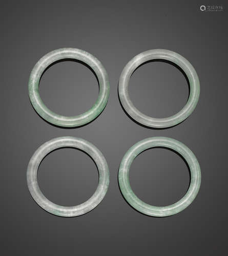 A group of four jadeite bangles