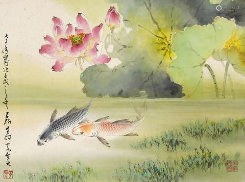 Huang Leisheng (1928-2011) Lotus and Carp, 1982