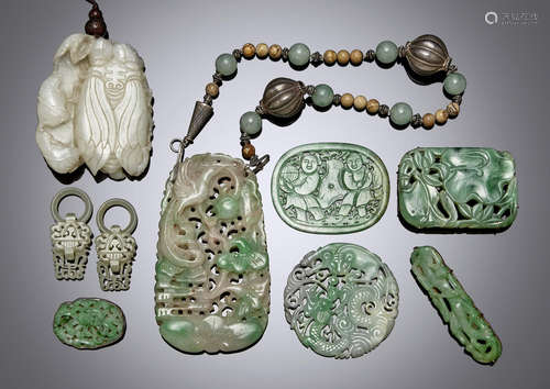 A group of small jade ornaments