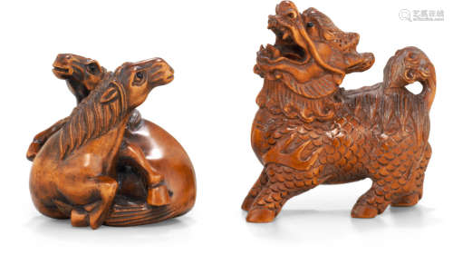 Two stained wood netsuke 19th/20th century
