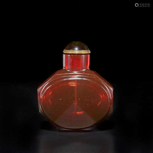A ruby-red faceted glass snuff bottle Probably Imperial, attributed to the Palace Workshops, Beijing, 1760-1850