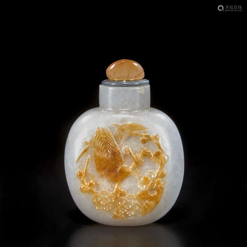 A lavender jadeite snuff bottle 20th century