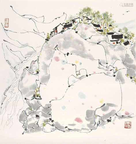 Wu Guanzhong (1919-2010) Two prints of Landscape