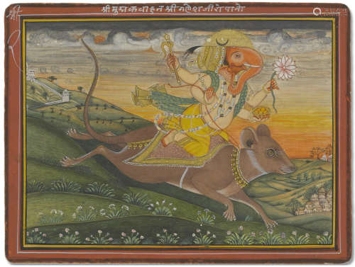Ganesha riding his rat Bikaner, 19th century