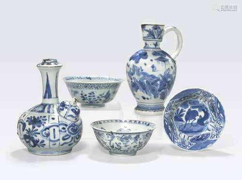 A group of Chinese and Japanese blue and white export wares 16th to 18th century