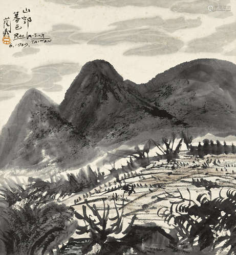 Ran In-Ting (Lan Yinding, 1903-1979) Twilight in the Mountains Beyond the City, 1969