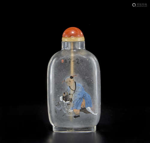 An inside-painted glass snuff bottle Ma Family, dated 1900