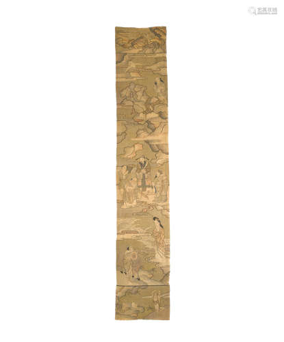 A kesi-woven silk vetical panel 19th century