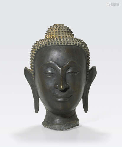 A copper alloy head of Buddha Thailand, circa 17th century