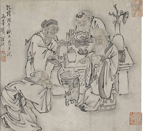 Anonymous (19th century) Four Daoist Figures