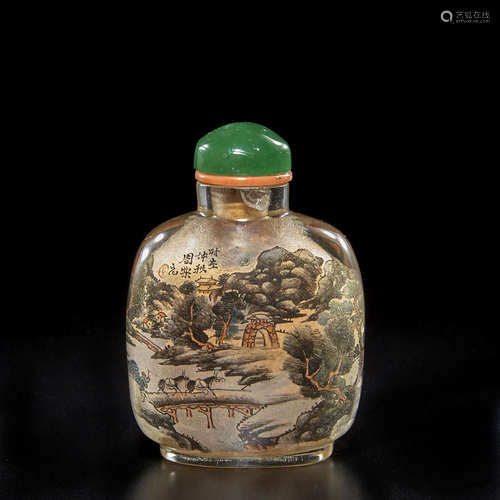 An inside-painted glass snuff bottle