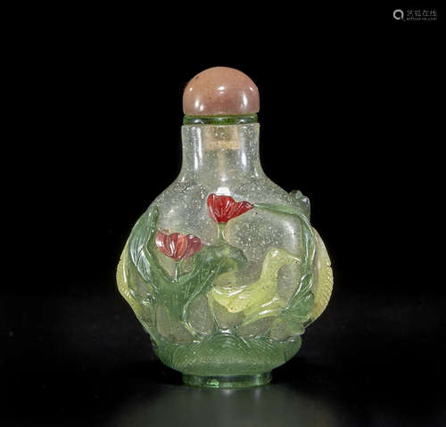 A four-color overlay glass snuff bottle 1820-1880