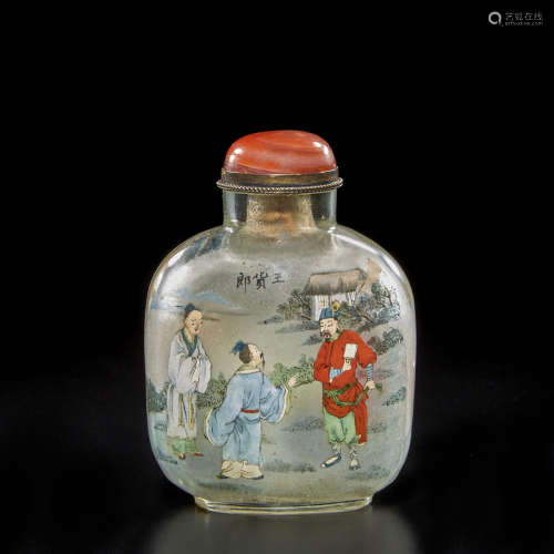 An inside-painted glass snuff bottle Ye Family Studio, 1916