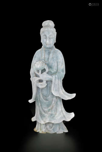 A jadeite figure of a beauty Late Qing/Republic period
