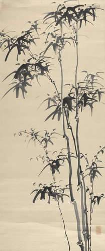 Various Artists (19th/20th century) Bamboo and a print of Orchids in Pot