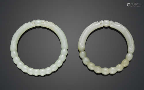 Two nephrite bangles