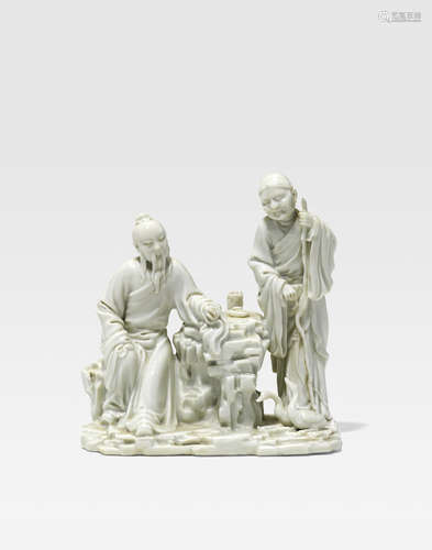 A Dehua figural group Qianlong mark, late Qing/Republic period