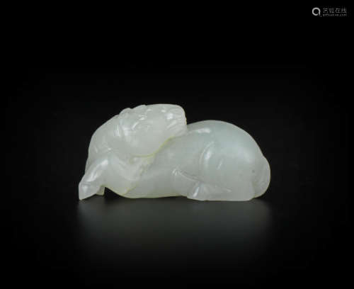 A miniature jade horse toggle Qing dynasty