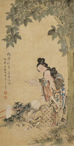 Pan Zhenyong (1852-1921) Beauties Reading, 1919