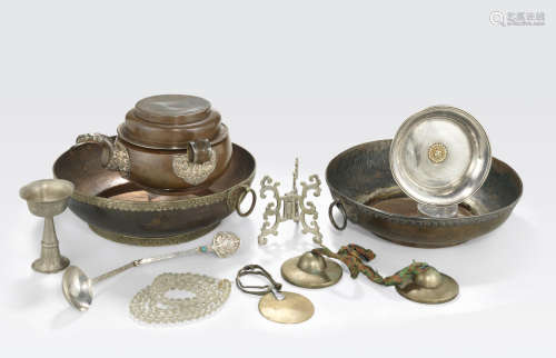 A set of objects for the bardo ritual Tibet, 19th century or earlier