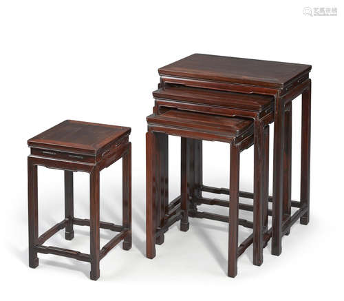 A set of hardwood nesting tables 20th century