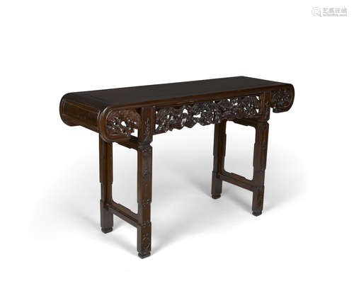 A carved hardwood altar table Late Qing/Republic Period