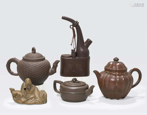 An assembled group of Yixing pottery