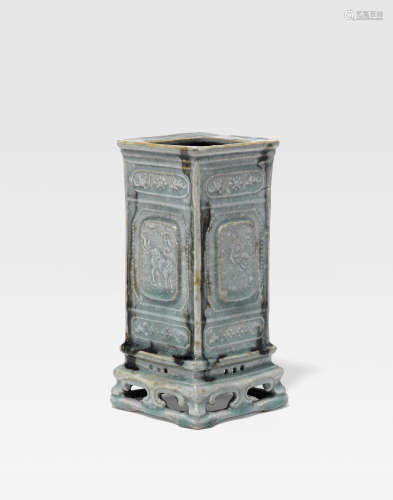 A Longquan celadon square-sectioned vase Ming dynasty