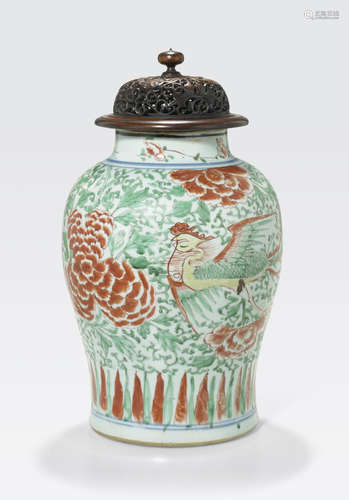 A wucai porcelain baluster jar 19th century