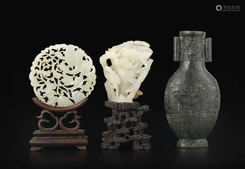 A group of three jade carvings